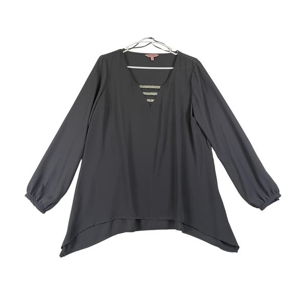 Juicy Couture Tops - Juicy Couture Large womens blouse long sleeve top bling accent 0635